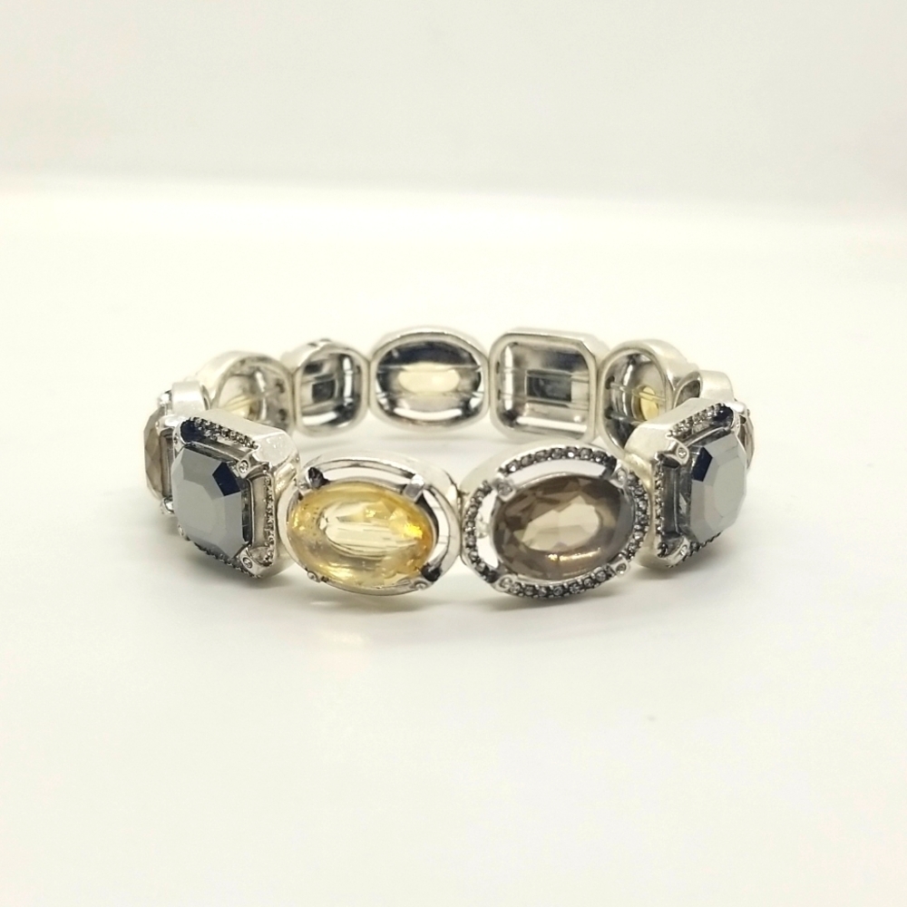 WHBM Stretch Bracelet Topaz & Gunmetal‎